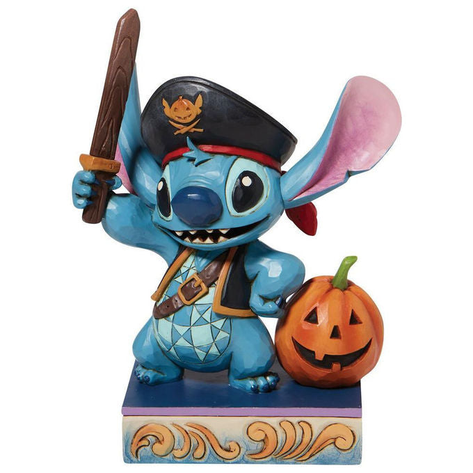 Disney Traditions 6008987 Stitch Pirata Statuetta Decorativa da Collezione Resina Jim Shore Halloween 15,6 cm