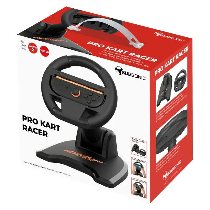 Subsonic Volante Pro Kart Racer per Nintendo Switch e Switch 2 Nero