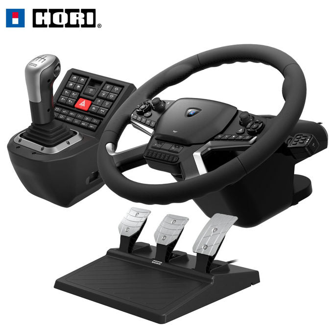 Hori, Volante con Pedali e Joystick USB, Force Feedback, Nero, Compatibile PC