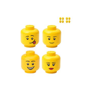 Lego Contenitori a Forma di Testa Mini Set 4 Pezzi Impilabili Polipropilene BPA Free colore Giallo
