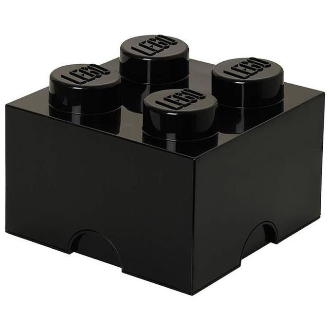 LEGO, Contenitore Brick 4 Pomelli, Porta Giocattoli, Nero