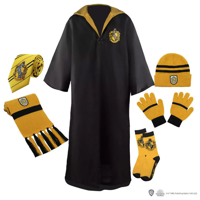 Harry Potter Set Costume 6 Pezzi Tassorosso Vestito Cravatta Sciarpa Eta' 3+