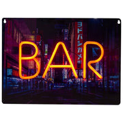 Fizz Creations Lampada Neon Bar con Sfondo Paesaggio Urbano Decorativa PVC 42x29 cm