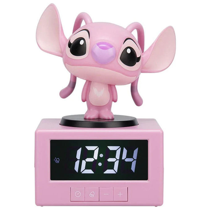 Paladone PP14987LS Disney Lilo e Stitch Sveglia Angel con Luce Notturna Funzione Snooze 16.5 cm colore Rosa