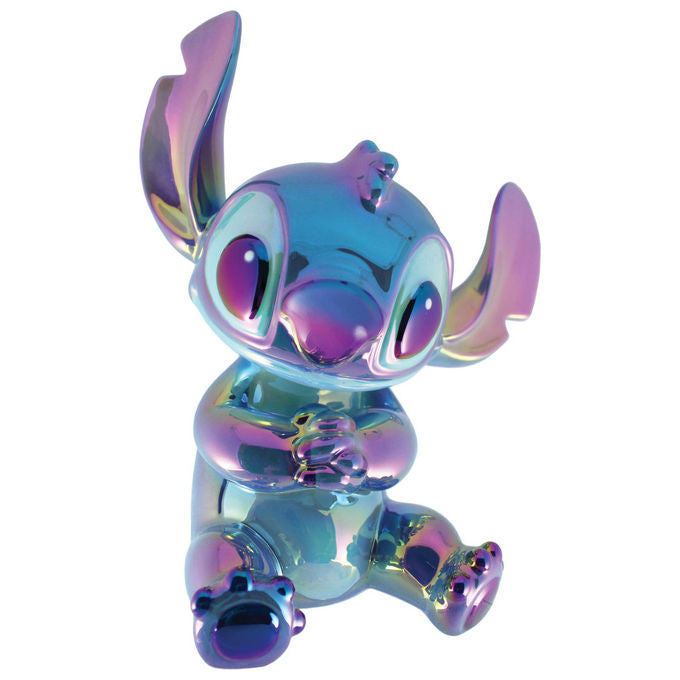 Disney Showcase Salvadanaio Stitch in Ceramica Decorativo Blu Iridescente