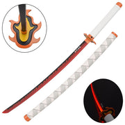 Altri Katana Ornamentale Demon Slayer Kyojuro Rengoku con LED Acciaio al Carbonio Legno