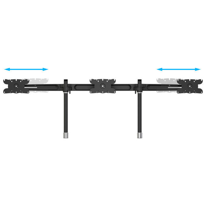 Multibrackets Staffa Monitor, Tripla, 24-32 Pollici, Alluminio Nero