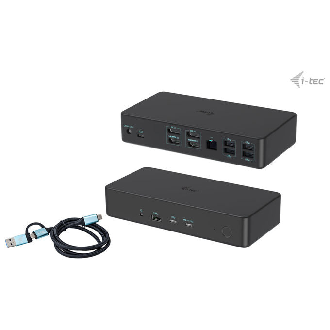 I-tec, Docking Station Dual 4K, USB 3.0, USB-C e Thunderbolt 3, Alimentazione 100W