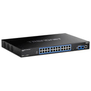Trendnet, Switch di Rete Gestito, 24 Porte Gigabit Ethernet, TI-RG262I, Montaggio Rack, Nero