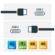StarTech.com Cavo USB4 50cm USB-C 40 Gbps 240W PD 3.1 EPR 8K 60Hz