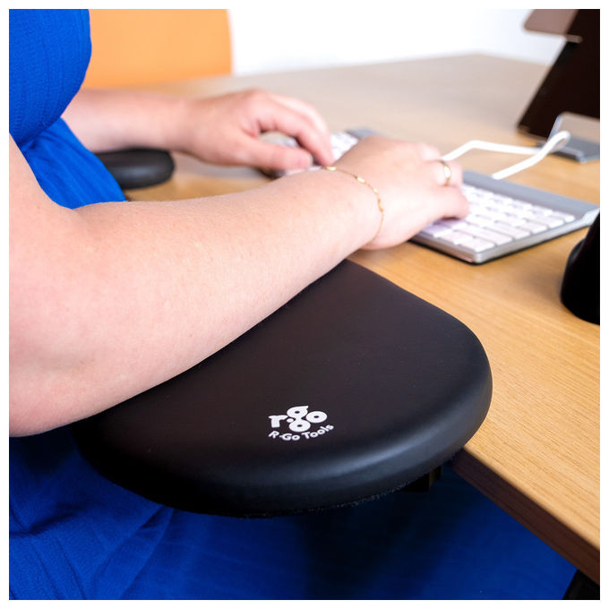 R-Go Tools Poggiapolso in Ecopelle Nero Ergonomico RGOARMSP