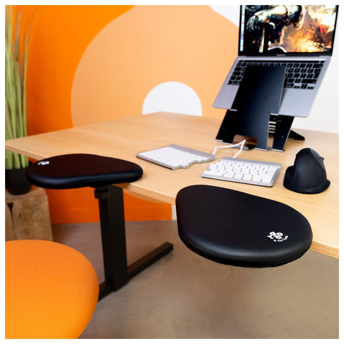 R-Go Tools Poggiapolso in Ecopelle Nero Ergonomico RGOARMSP
