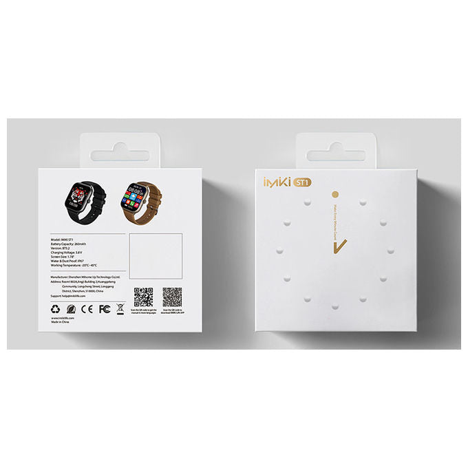 Imiki, Smartwatch ST1, Display IPS 1.78'', Cardiofrequenzimetro, Metallizzato Scuro