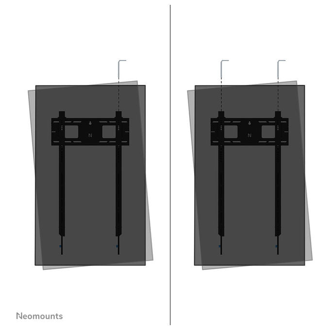 Neomounts Supporto a Parete Tv 50-98 Pollici Fissa Bloccabile Acciaio Nero