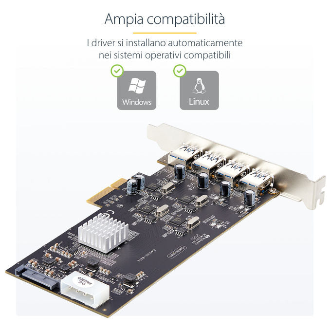 StarTech.com Scheda PCIe USB 4 Porte USB-A USB 3.2 5Gbps Scheda di Espansione