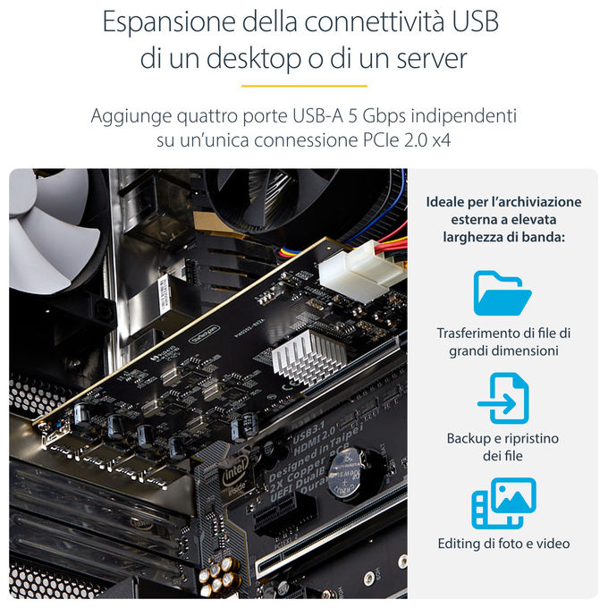 StarTech.com Scheda PCIe USB 4 Porte USB-A USB 3.2 5Gbps Scheda di Espansione