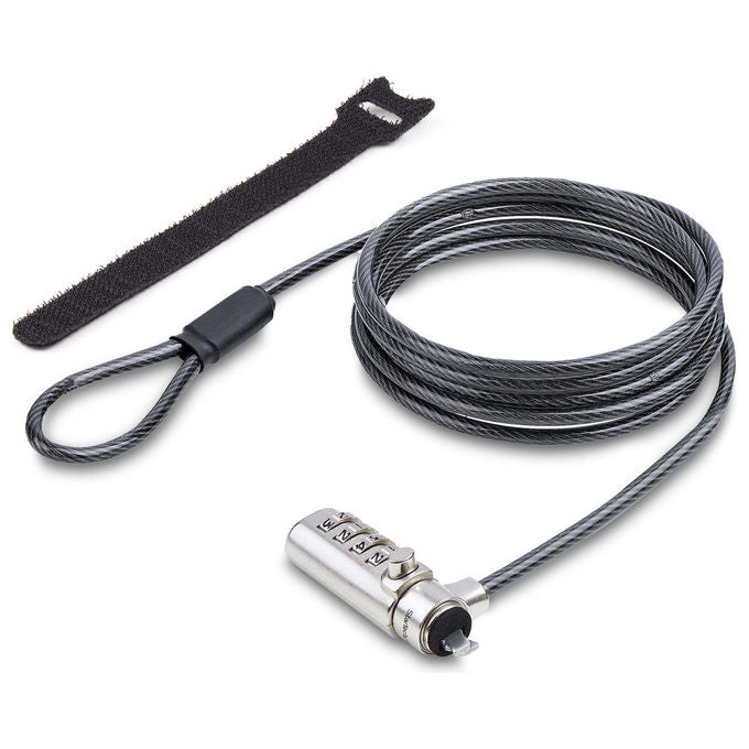 StarTech.com Cavo di Sicurezza Antifurto per Laptop Compatibile K-Slot Acciaio Resistente Combinazione