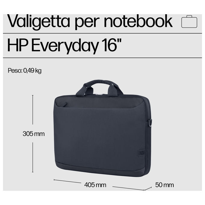 Hp Valigetta Porta Notebook Everyday 16'' Grigio Poliestere Resistente all'acqua