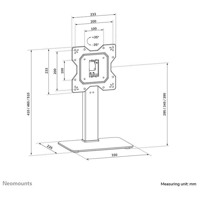 Neomounts, Supporto TV da Tavolo Girevole 23-43 Pollici, Nero