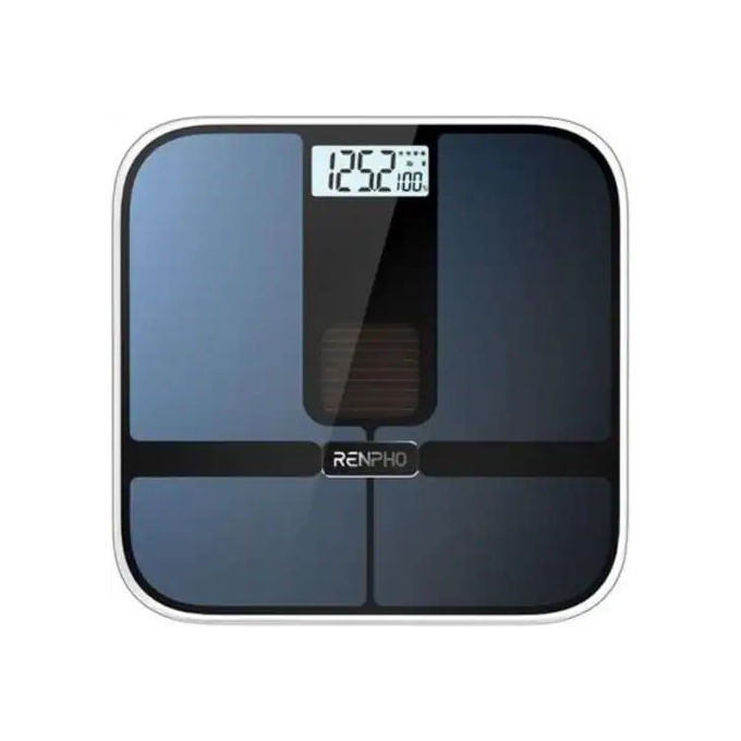 Renpho Elis Solar 2, Bilancia Pesapersone Intelligente, Nera, Vetro ITO
