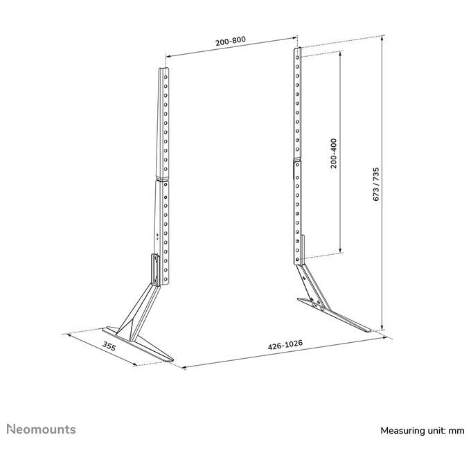 Neomounts, Supporto da Tavolo per TV, 23-75'', Nero, Acciaio, DS45-430BL19