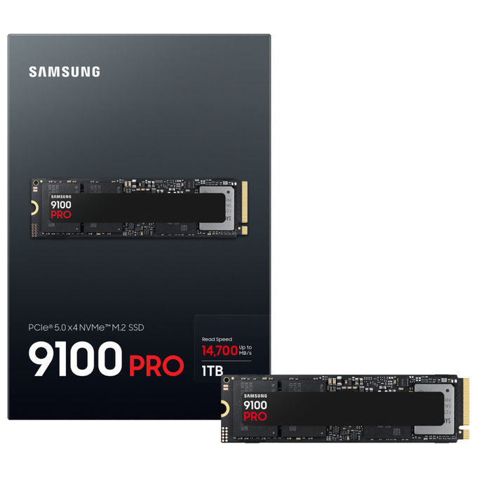 Samsung, SSD 9100 PRO, 1 TB, NVMe M.2 PCIe 5.0, Velocita' 14700-13300 MB-s