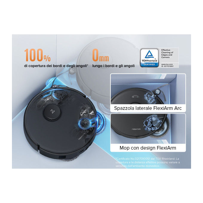 Roborock, Aspirapolvere Robot Qrevo Edge 5V1, Nero, 5200 mAh, 0.325 L