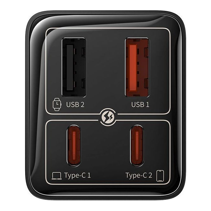 Baseus Gan6, Caricabatterie USB, 65W, Nero