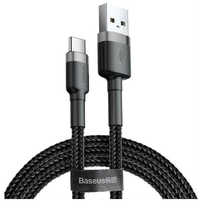 Baseus CATKLF-AG1 Cafule Cavo USB-A USB-C 2.0 Quick Charge 3.0 3A 0.5 m colore Grigio Nero