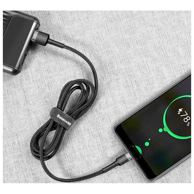 Baseus CATKLF-AG1 Cafule Cavo USB-A USB-C 2.0 Quick Charge 3.0 3A 0.5 m colore Grigio Nero