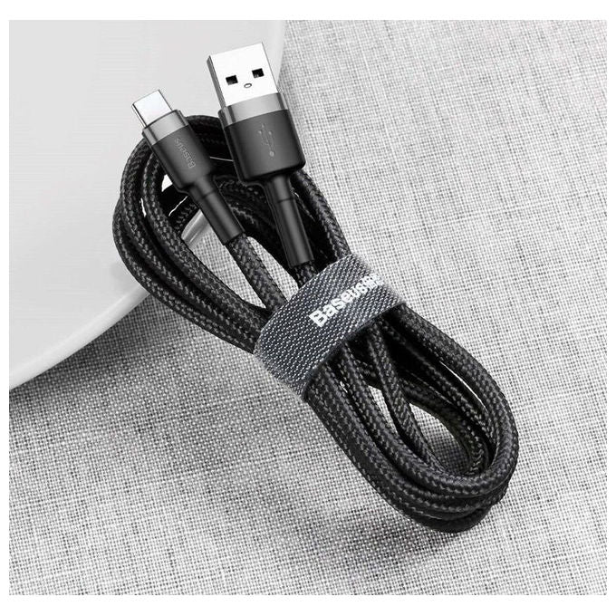 Baseus CATKLF-AG1 Cafule Cavo USB-A USB-C 2.0 Quick Charge 3.0 3A 0.5 m colore Grigio Nero