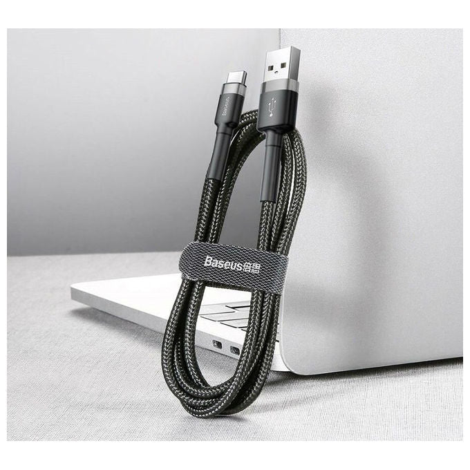 Baseus CATKLF-AG1 Cafule Cavo USB-A USB-C 2.0 Quick Charge 3.0 3A 0.5 m colore Grigio Nero