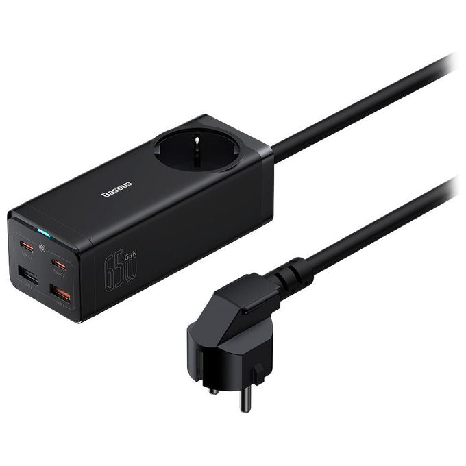 Baseus Adattatore Invertitore Interno 65W, Striscia Alimentazione GaN3 Pro, Nero