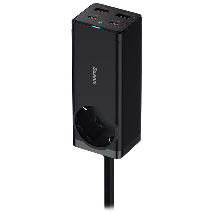 Baseus Adattatore Invertitore Interno 65W, Striscia Alimentazione GaN3 Pro, Nero