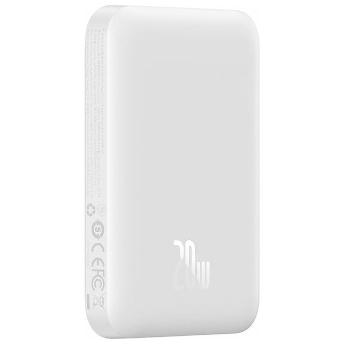 Baseus Powerbank 6000 mAh Ricarica Wireless Magnetica Mini Bianco