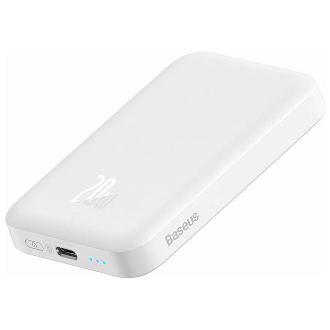 Baseus Powerbank 6000 mAh Ricarica Wireless Magnetica Mini Bianco