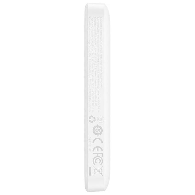 Baseus Powerbank 6000 mAh Ricarica Wireless Magnetica Mini Bianco
