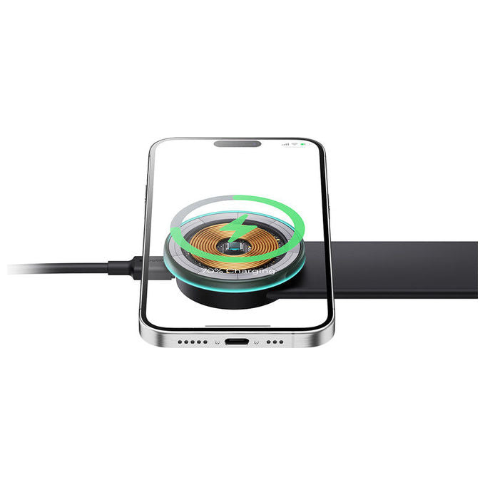 Baseus C02 Pro, Supporto Auto Magnetico con Ricarica Wireless, Nero