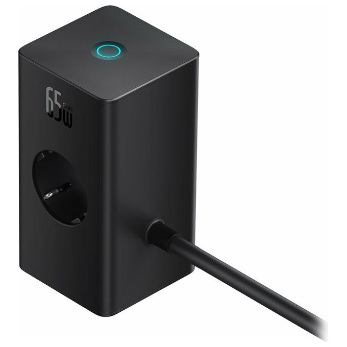 Baseus PowerCombo Tower GaN3 65W, Presa Filtrata, Ricarica Rapida, Nero