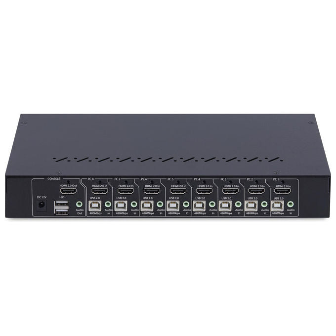 StarTech.com, KVM Switch HDMI, 8 Porte, Kit Rack 1U, 4K 60Hz, Hub USB, Nero