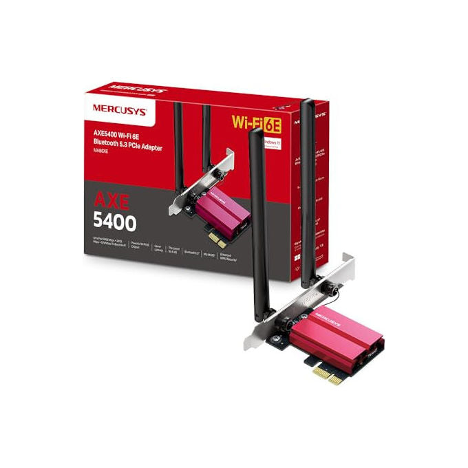 Mercusys Adattatore PCIe AXE5400, Wi-Fi 6E, Bluetooth 5.3