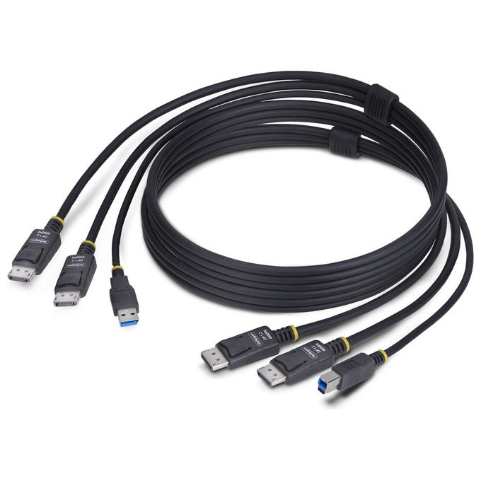 StarTech.com Cavo KVM Doppia Porta DisplayPort USB 5 Gbps 1.8m 4K 60Hz