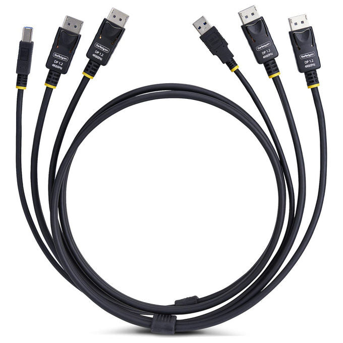 StarTech.com Cavo KVM Doppia Porta DisplayPort USB 5 Gbps 1.8m 4K 60Hz