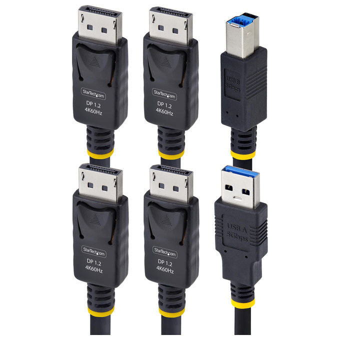 StarTech.com Cavo KVM Doppia Porta DisplayPort USB 5 Gbps 1.8m 4K 60Hz