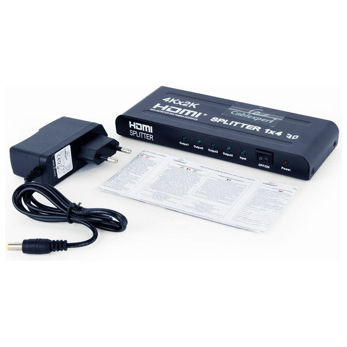Gembird Ripartitore Video HDMI 4 Porte Supporto 3D Nero