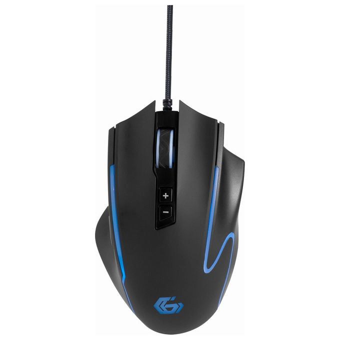 Gembird Mouse Gaming 12000 DPI Ergonomico USB Ragnar RX300 Nero-Blu