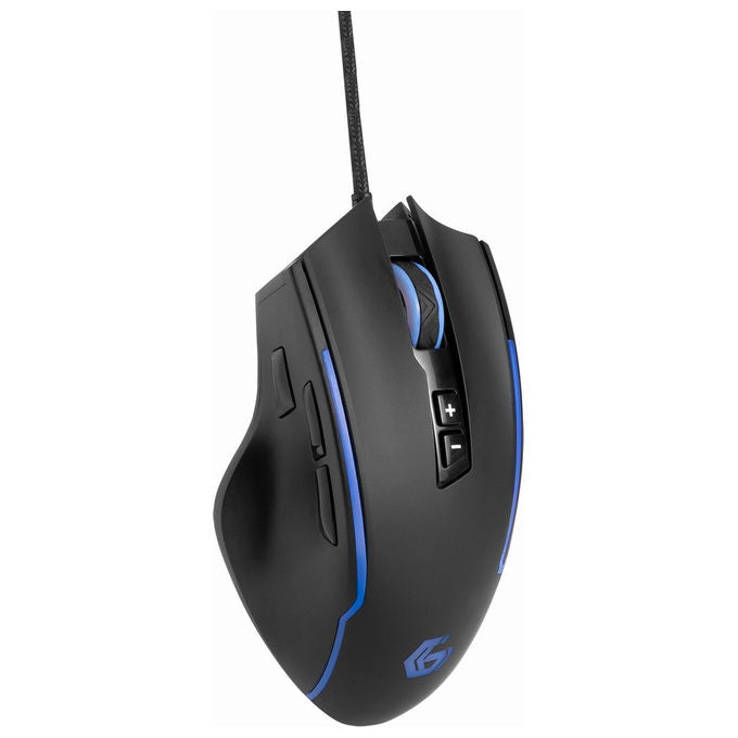 Gembird Mouse Gaming 12000 DPI Ergonomico USB Ragnar RX300 Nero-Blu
