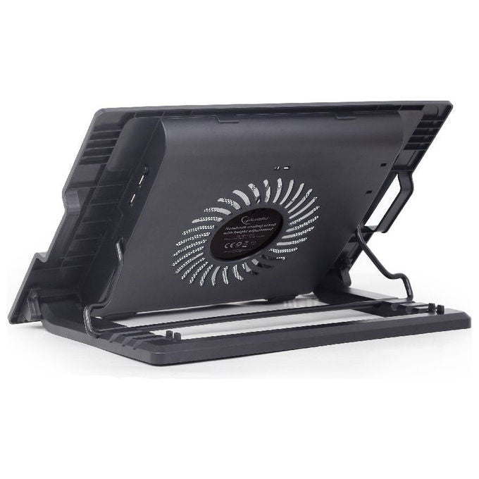 Gembird, Base Raffreddamento per Laptop 17, 1500 RPM, Nero