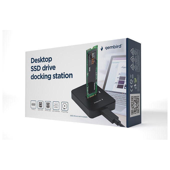 Gembird Docking Station SSD M.2 SATA NVMe USB Type-C Nero
