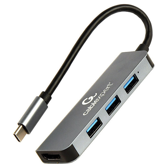 Gembird, Docking Station USB 3.2 Gen 1 Type-C, Grigio, 4K